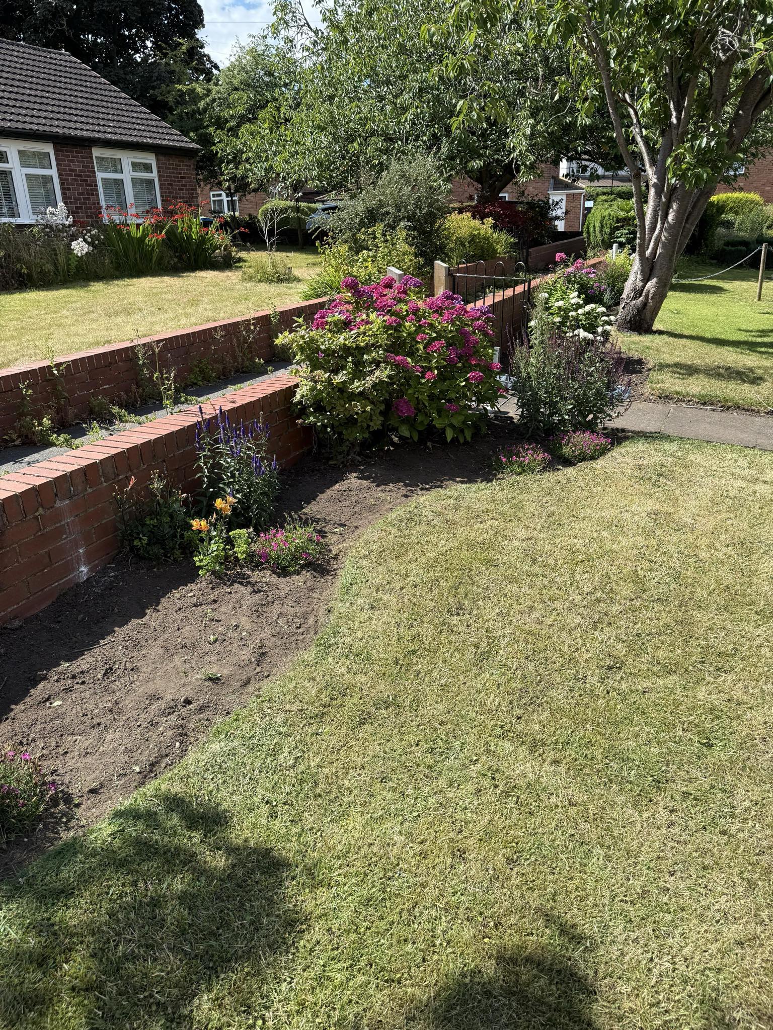 After garden makeover - cleaned flower beds and fresh lawn 2